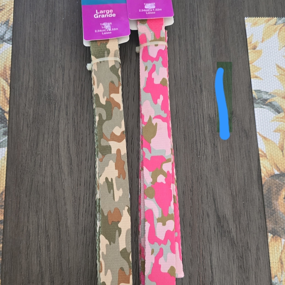 Camo and Pink Dog Collar Set